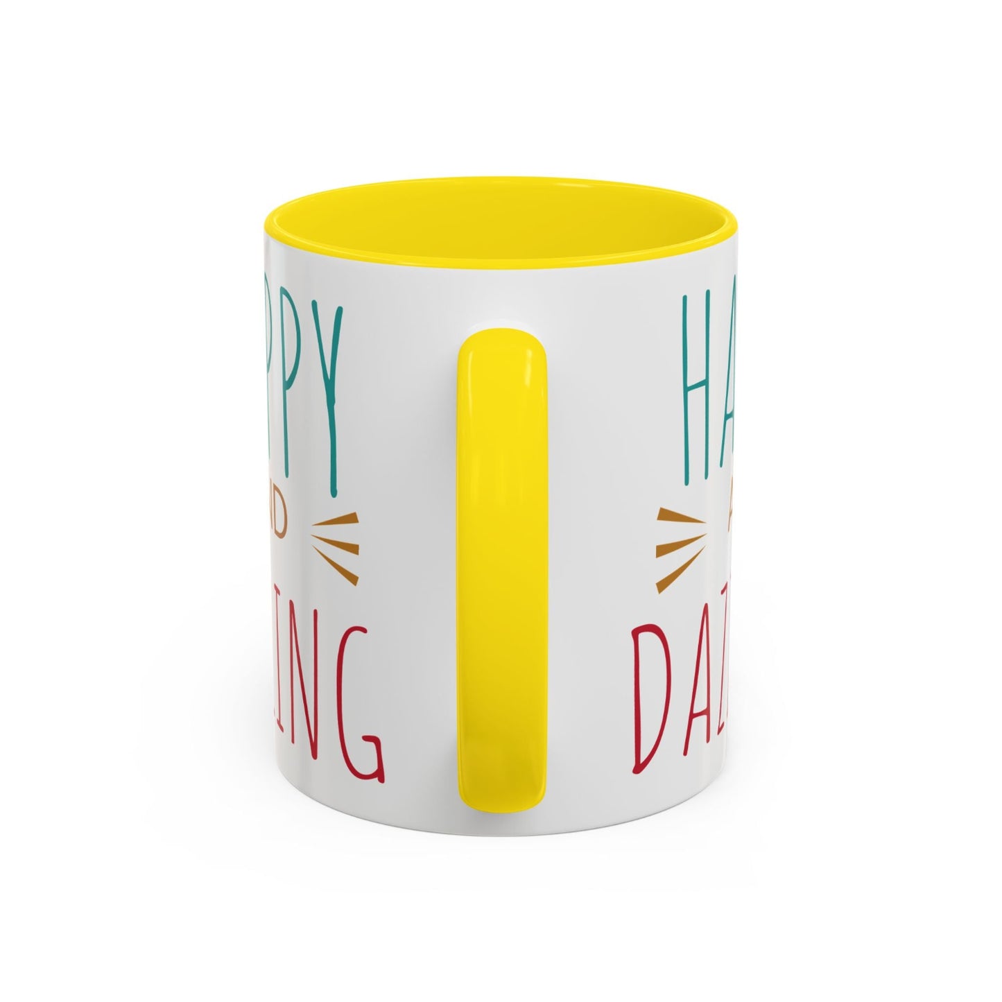 Happy & Dazzling Coffee Mug, Inspirational Gift for Friends, Motivational Mug for Joyful Morning, Fun Office Decor, Unique Tea Mug