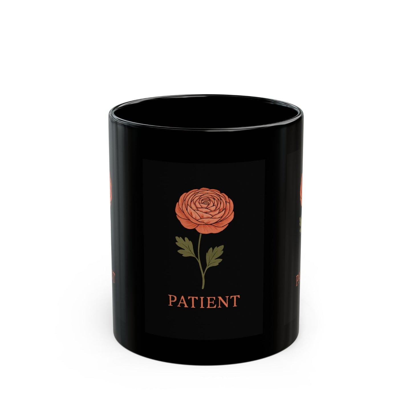 Patient Floral Black Mug - Perfect Gift for Friends and Family