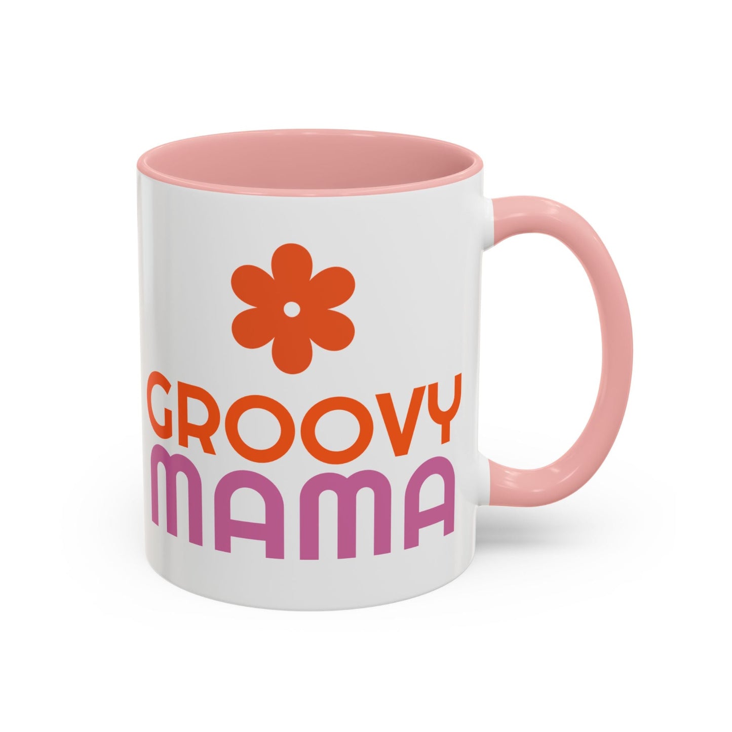 Groovy Mama Accent Coffee Mug - Fun Retro Gift, Birthday, Mother's Day, Home Office Decor, Unique Coffee Lover's Gift