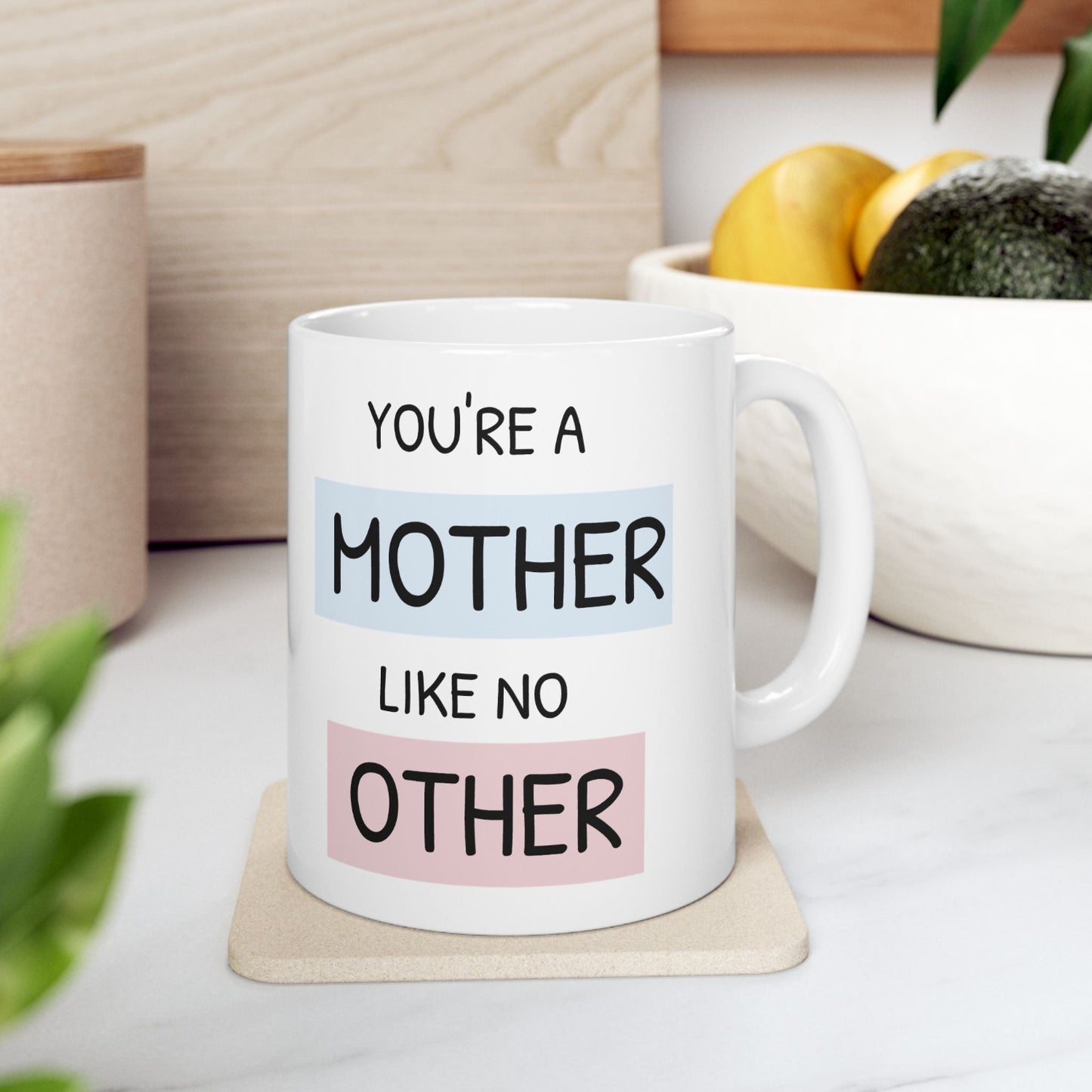 Mother's Day Ceramic Mug, Mom Love Coffee Cup, Gift for Her, Tea Mug, Floral Design, Mother Appreciation Present