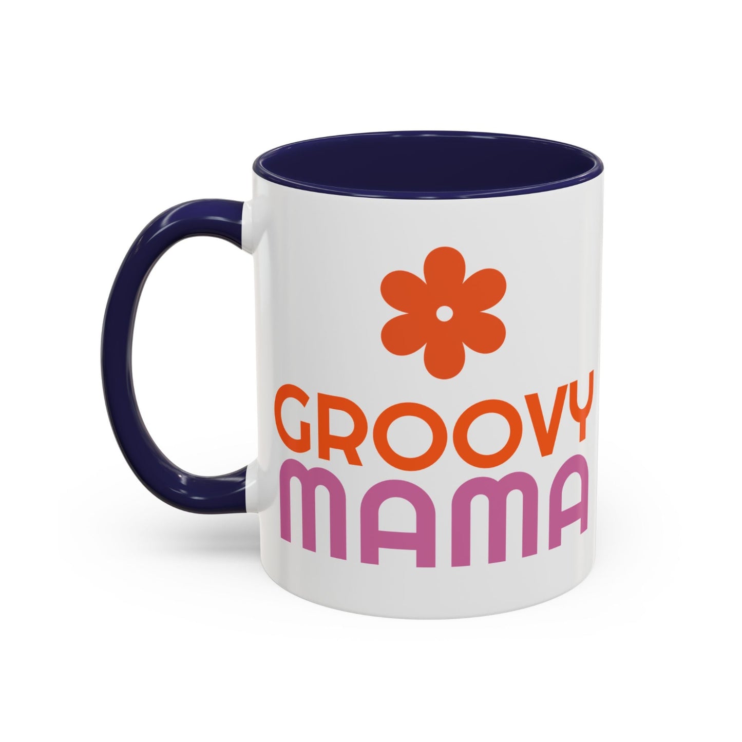 Groovy Mama Accent Coffee Mug - Fun Retro Gift, Birthday, Mother's Day, Home Office Decor, Unique Coffee Lover's Gift