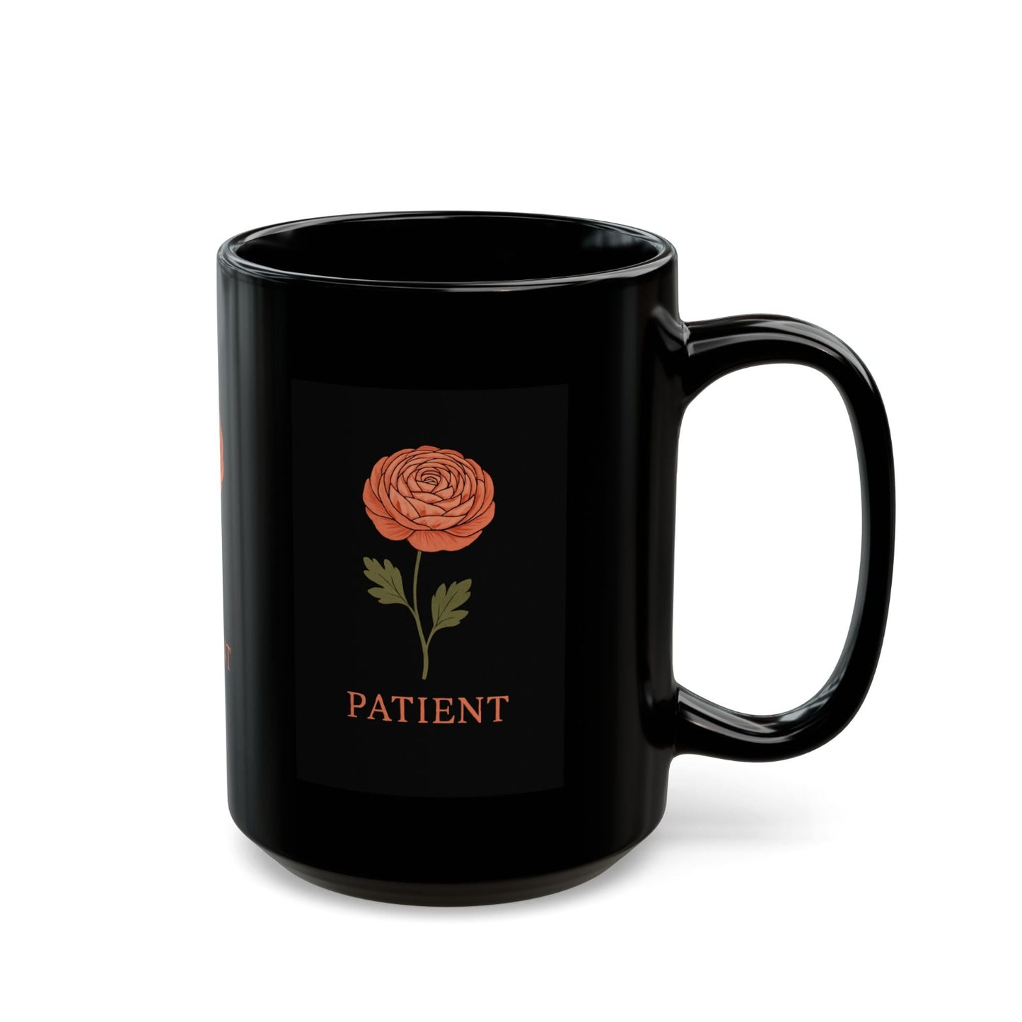 Patient Floral Black Mug - Perfect Gift for Friends and Family