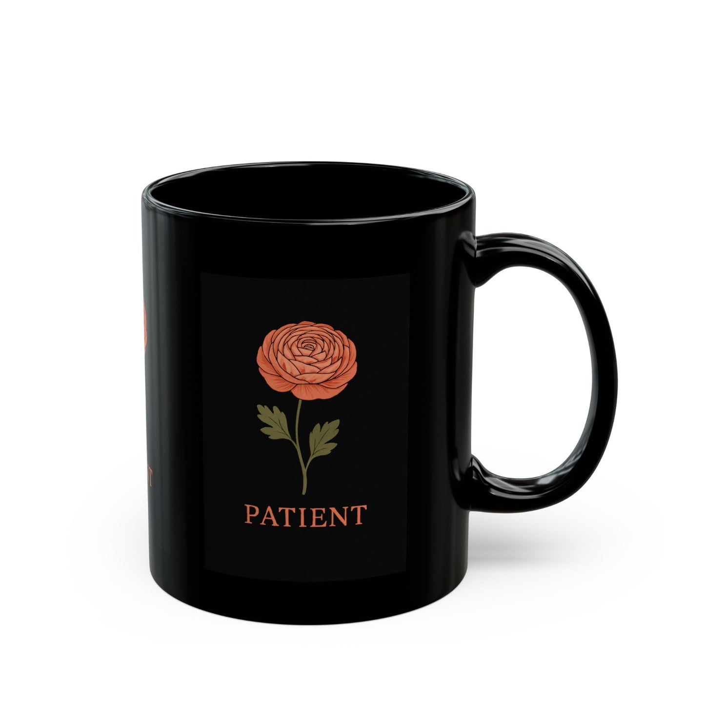 Patient Floral Black Mug - Perfect Gift for Friends and Family