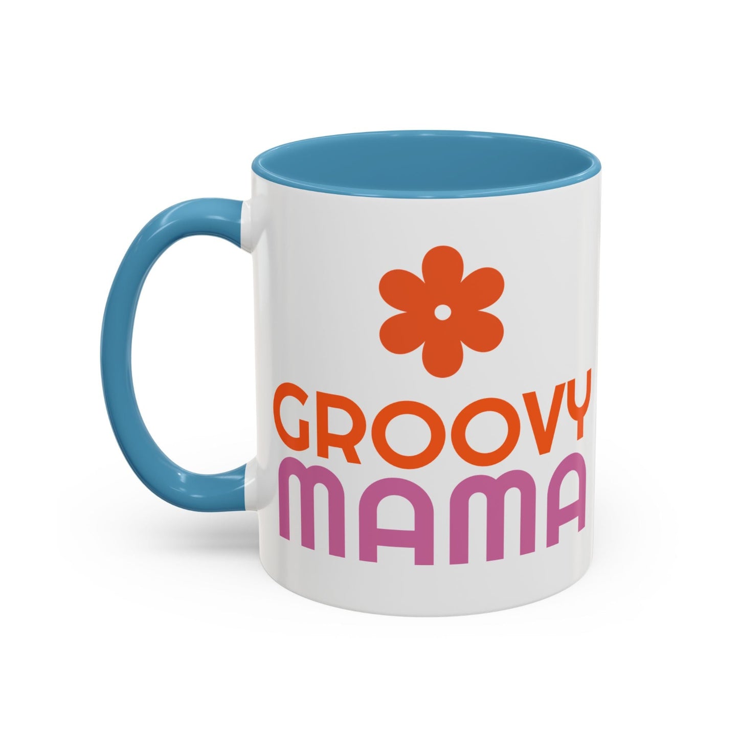 Groovy Mama Accent Coffee Mug - Fun Retro Gift, Birthday, Mother's Day, Home Office Decor, Unique Coffee Lover's Gift