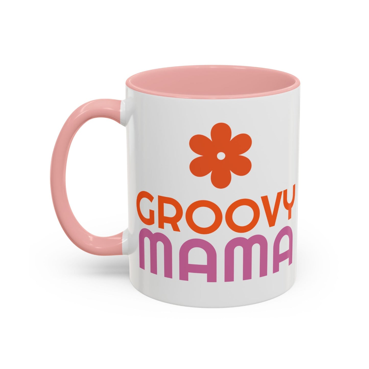 Groovy Mama Accent Coffee Mug - Fun Retro Gift, Birthday, Mother's Day, Home Office Decor, Unique Coffee Lover's Gift