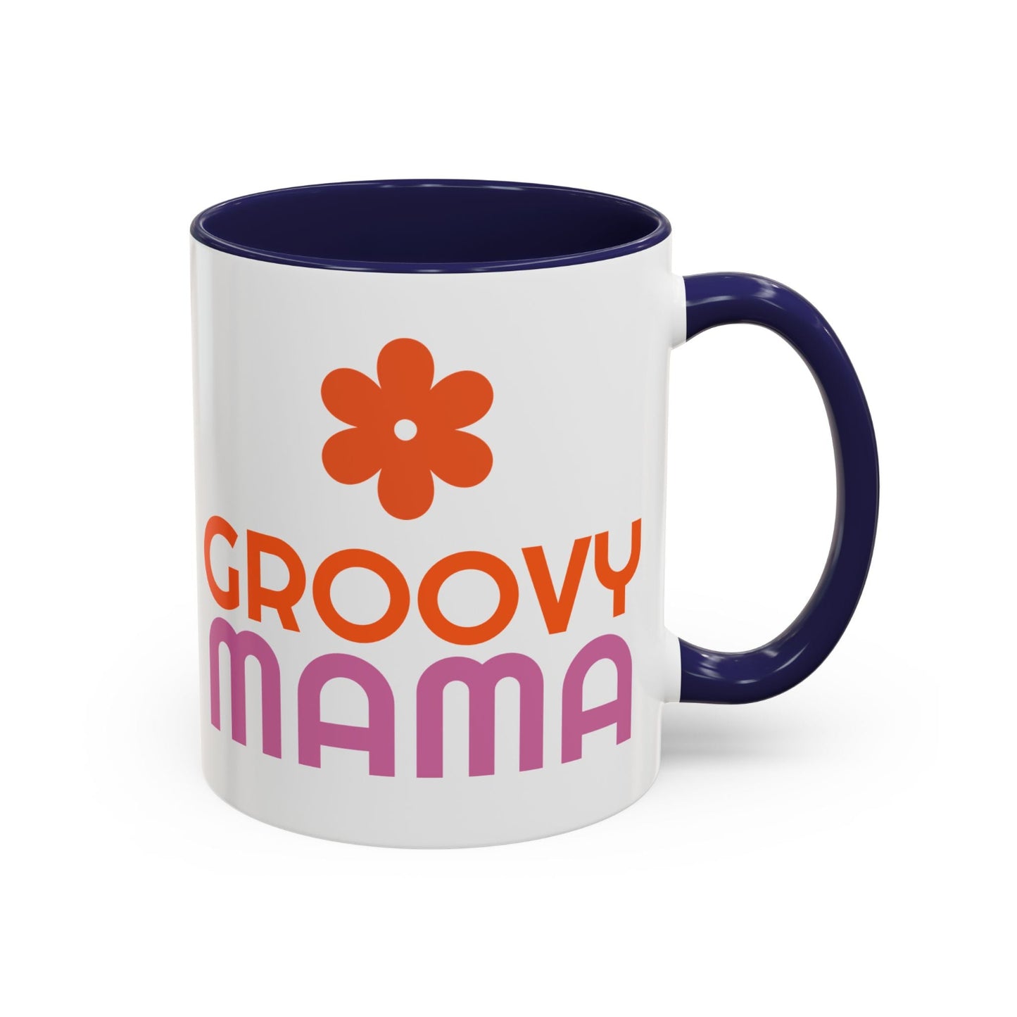 Groovy Mama Accent Coffee Mug - Fun Retro Gift, Birthday, Mother's Day, Home Office Decor, Unique Coffee Lover's Gift