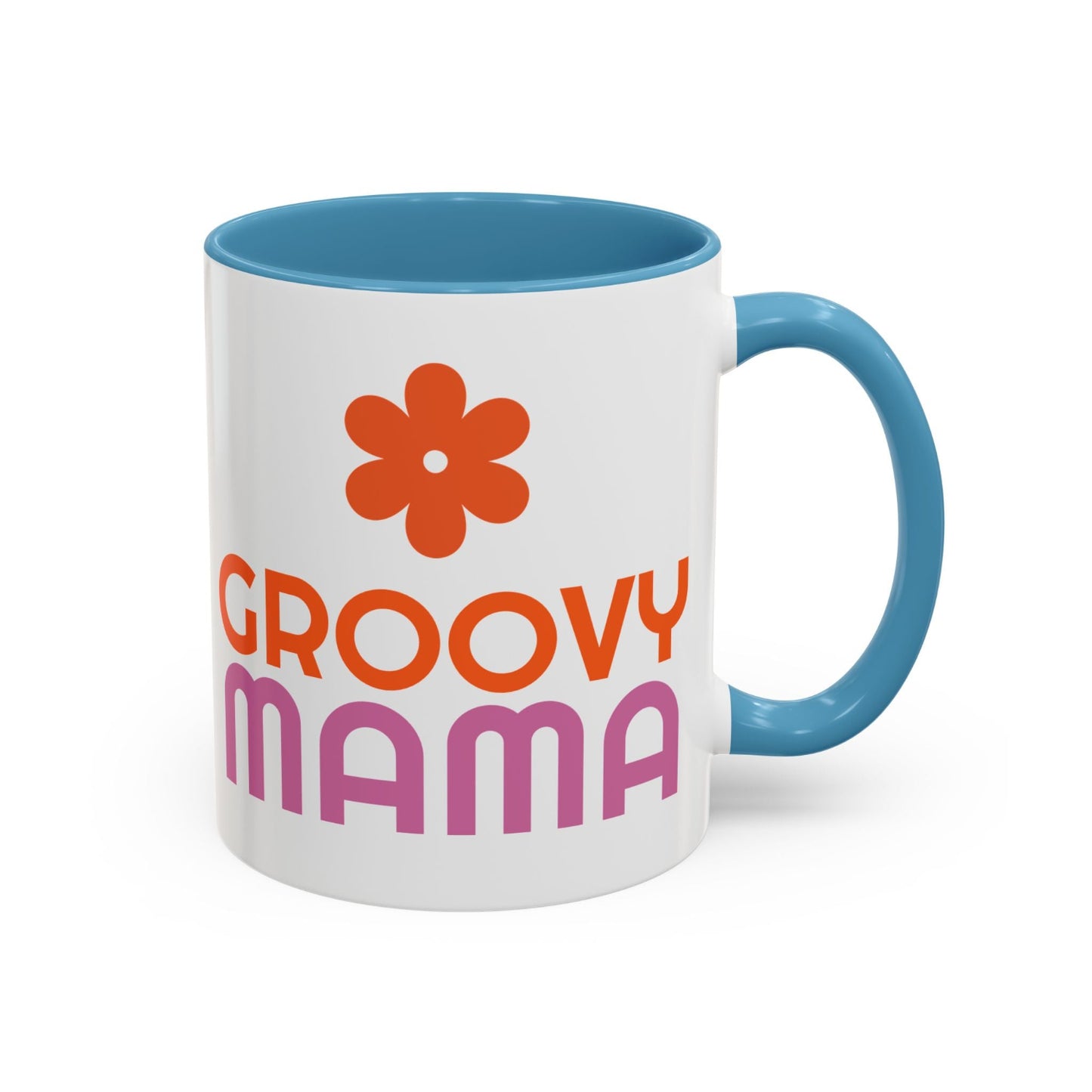 Groovy Mama Accent Coffee Mug - Fun Retro Gift, Birthday, Mother's Day, Home Office Decor, Unique Coffee Lover's Gift