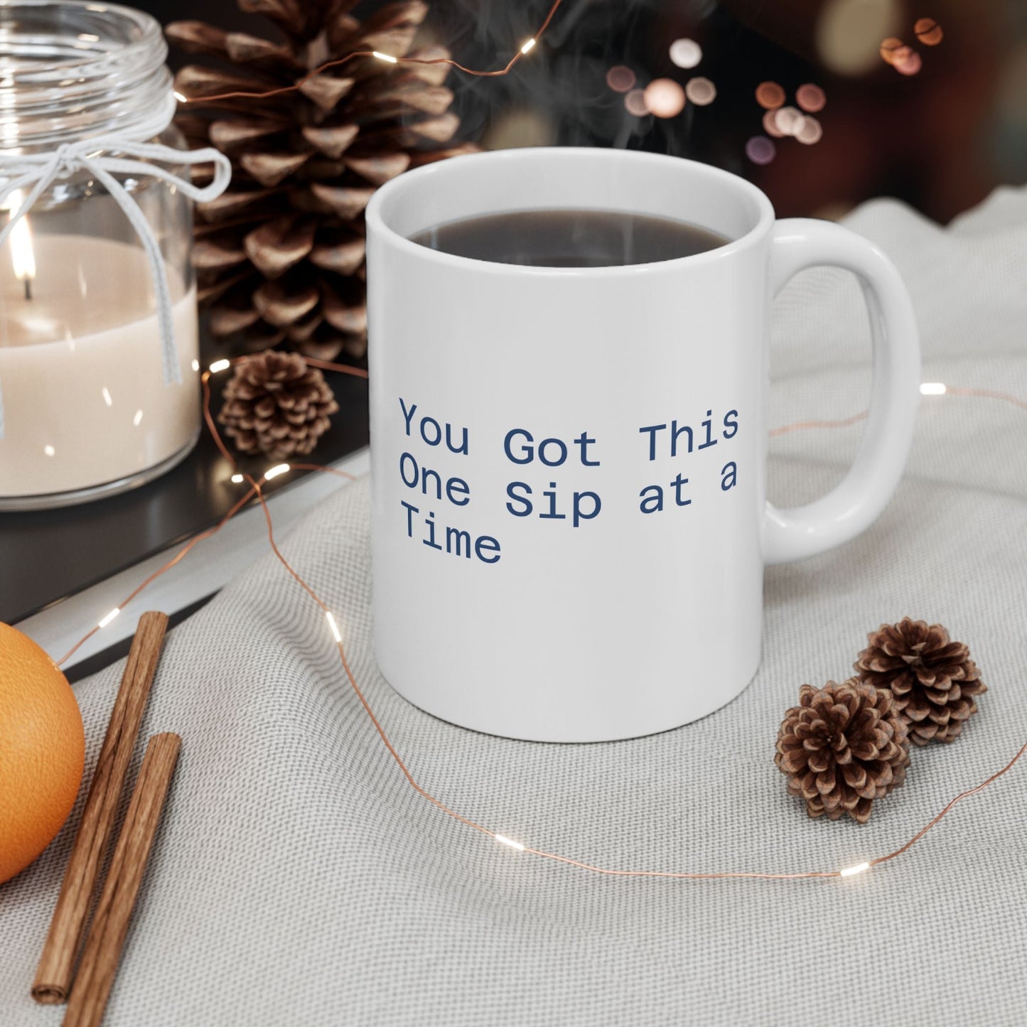 Motivational Ceramic Mug, 11oz, 15oz - Quiet Time Coffee Cup, Inspirational Quote, Gift for Coffee Lovers, Office Mug, Positive Energy Mug,