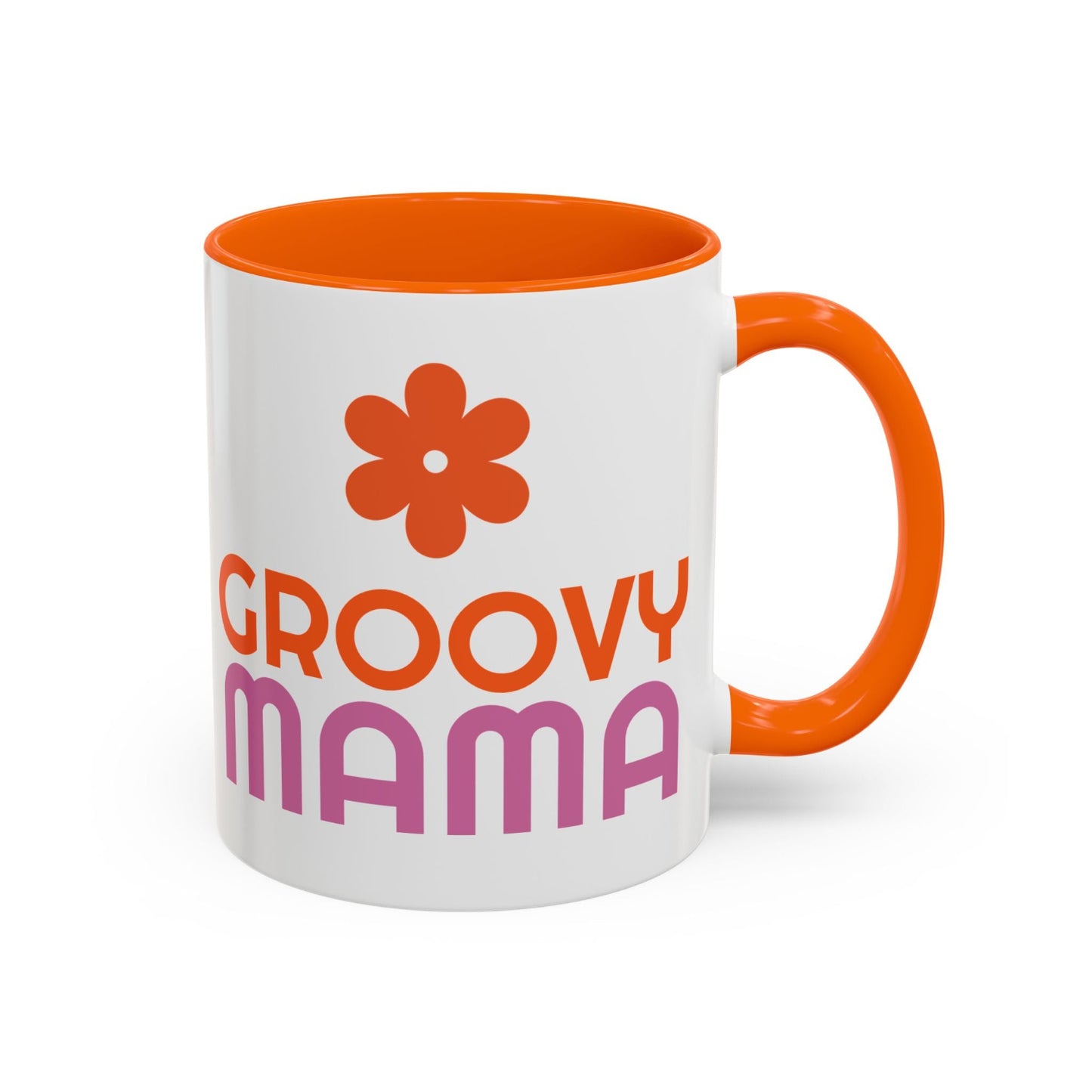 Groovy Mama Accent Coffee Mug - Fun Retro Gift, Birthday, Mother's Day, Home Office Decor, Unique Coffee Lover's Gift