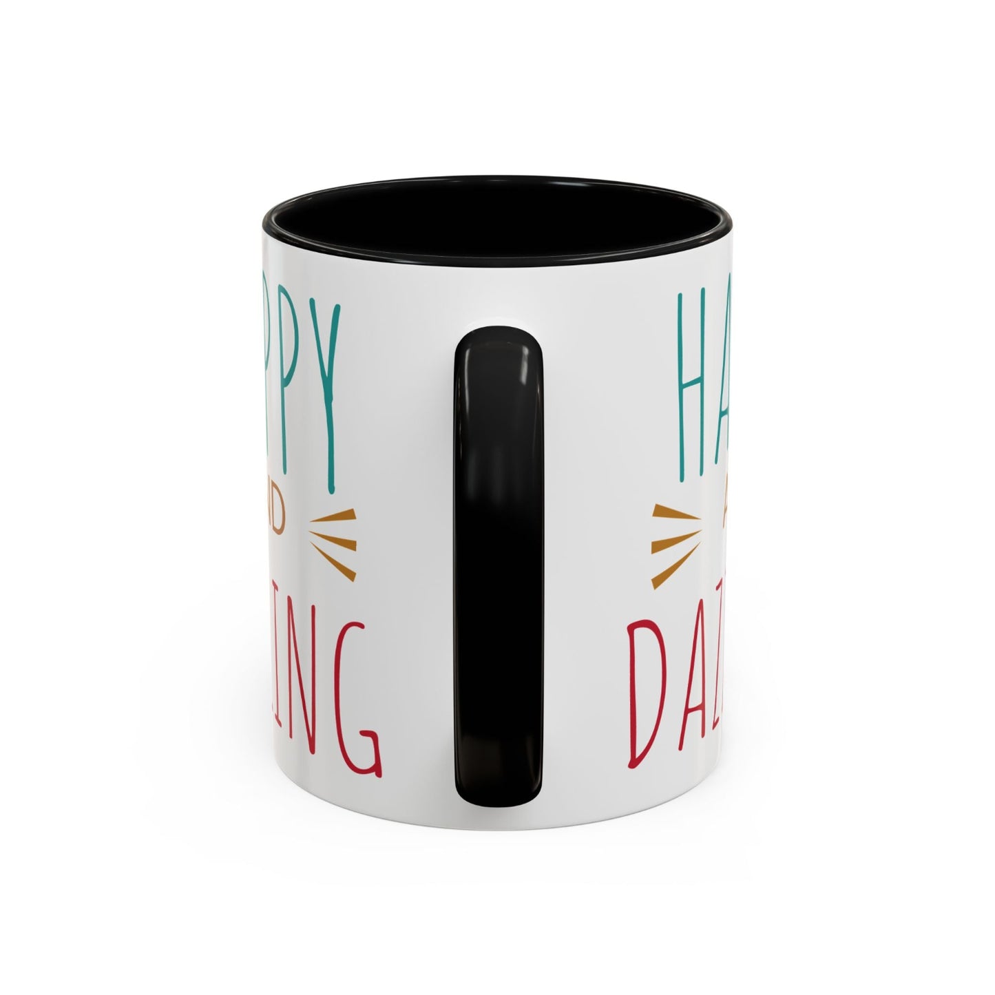 Happy & Dazzling Coffee Mug, Inspirational Gift for Friends, Motivational Mug for Joyful Morning, Fun Office Decor, Unique Tea Mug