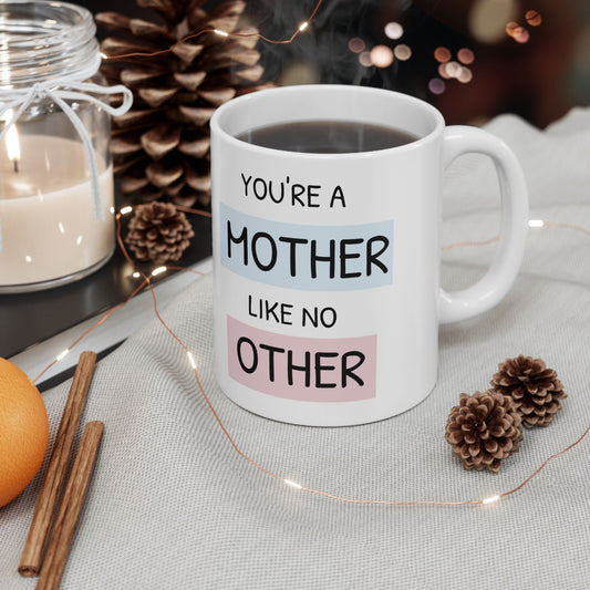 Mother's Day Ceramic Mug, Mom Love Coffee Cup, Gift for Her, Tea Mug, Floral Design, Mother Appreciation Present