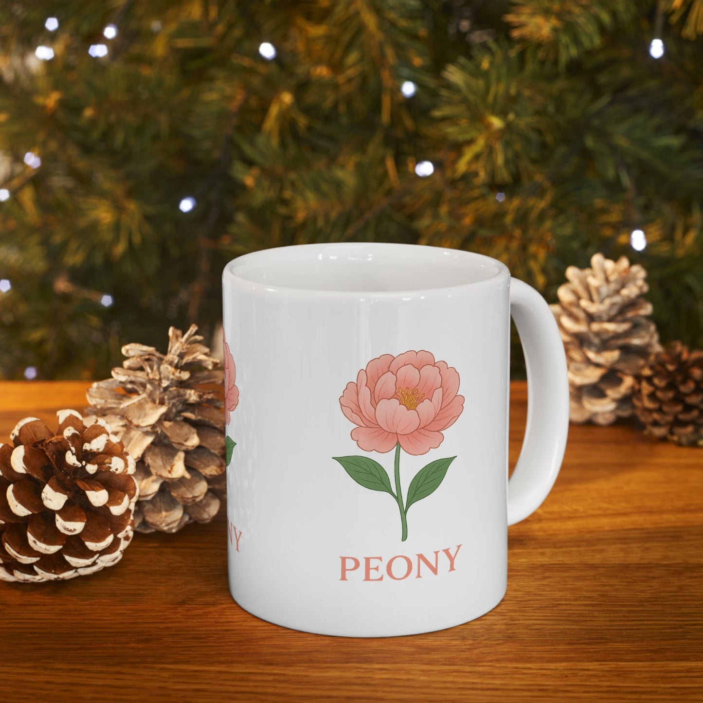 Ceramic Mug, (11oz, 15oz)  Floral Coffee Cup, Perfect Gift for Plant Lovers, Home Decor, Birthday, Housewarming, Mother's Day