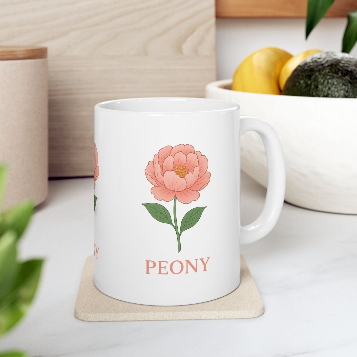 Ceramic Mug, (11oz, 15oz)  Floral Coffee Cup, Perfect Gift for Plant Lovers, Home Decor, Birthday, Housewarming, Mother's Day